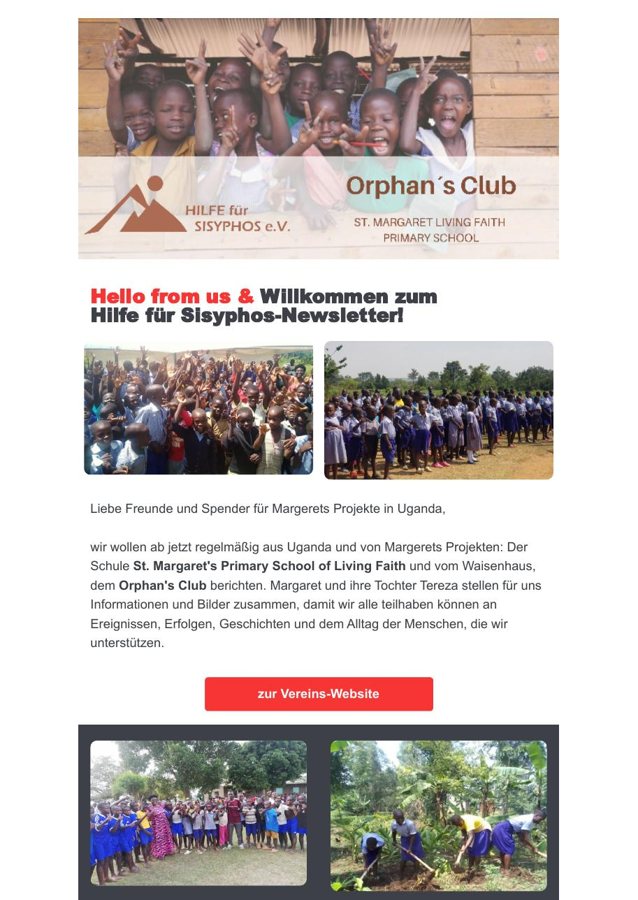 Titelseite: Erster Newsletter