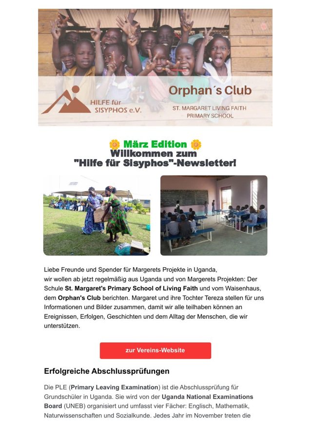 Titelseite: Newsletter März